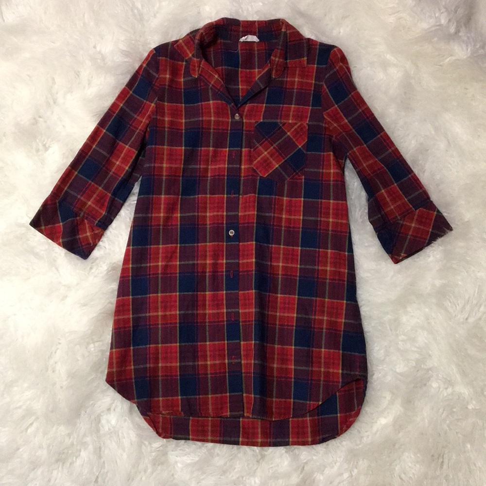 Flannel button up dress size small